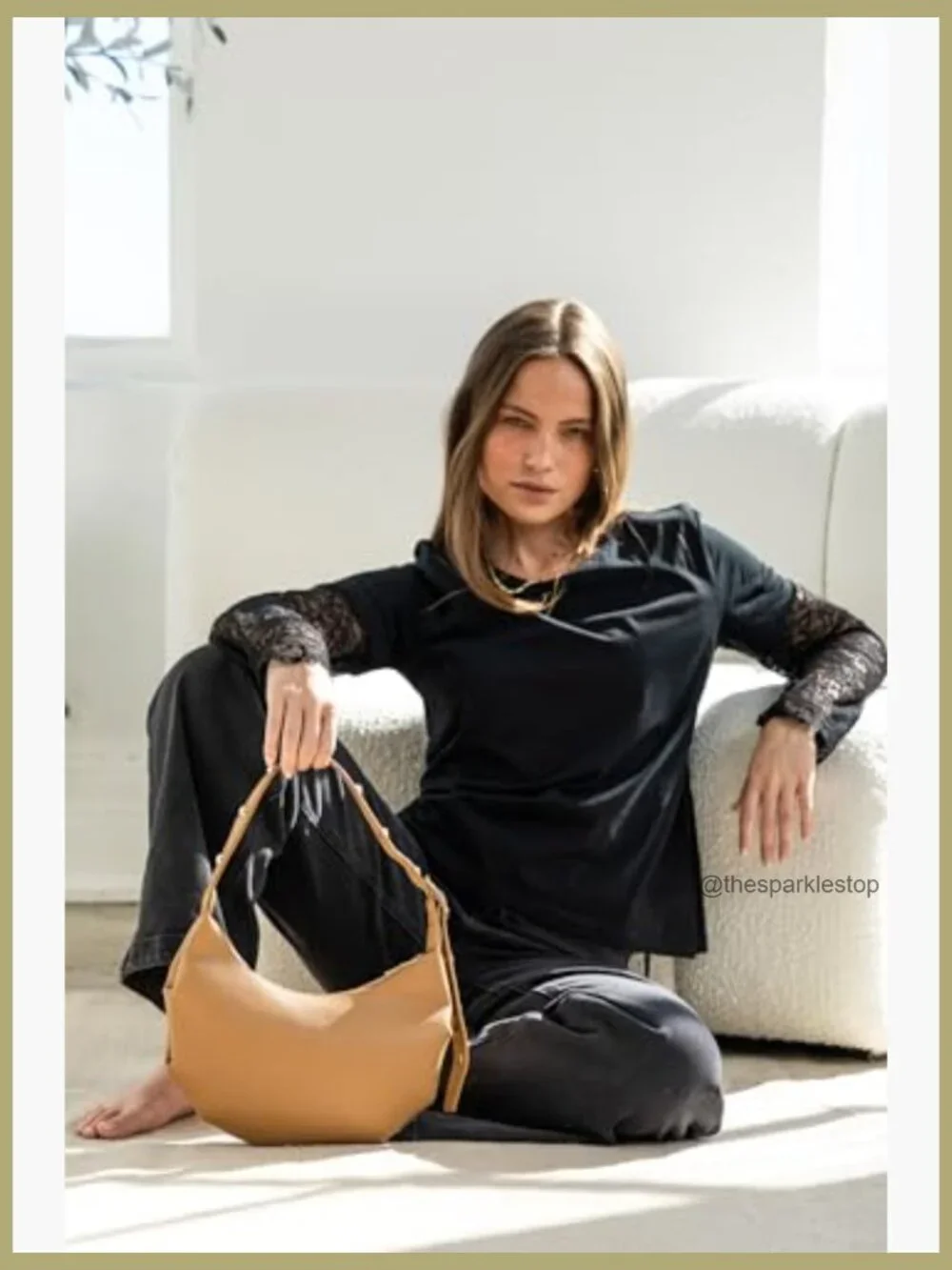 Small Hobo Crescent Shoulder Bag Vegan Leather Underarm Tote Clutch Purse
